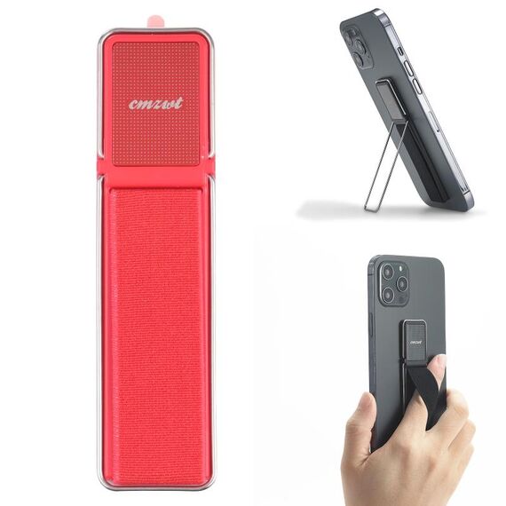 CMZWT CPS-030 Pieghevole regolabile Pieghevole supporto per telefono cellulare con impugnatura (rosso)