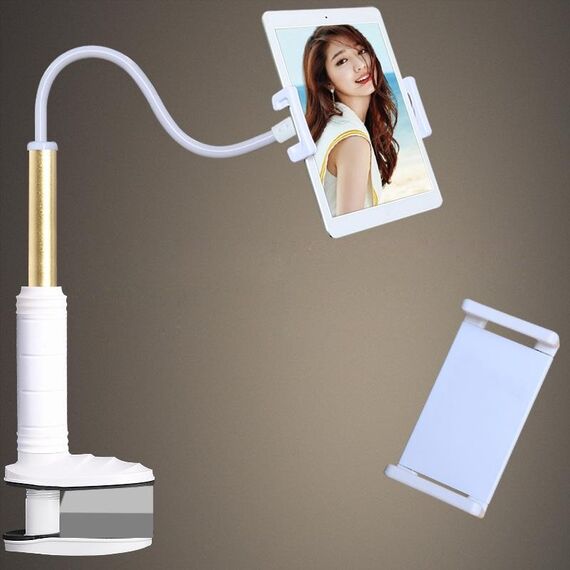 Staffa pigro a rotazione libera in lega di alluminio-magnesio Supporto universale per tablet per telefoni cellulari, adatto per telefoni cellulari / tablet da 4-12,9 pollici, lunghezza: 1 m (oro)