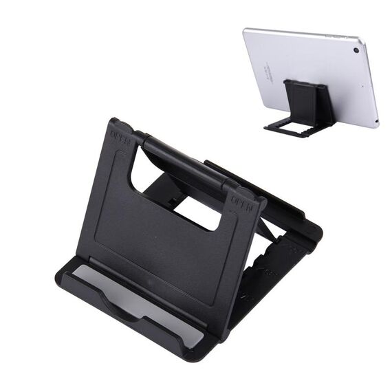 Mini supporto per telefono pieghevole universale, dimensioni: 8,3 x 7,1 x 0,7 cm, Per iPhone, Samsung, Huawei, Xiaomi, HTC e altri smartphone, tablet (nero)