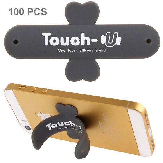 Supporto universale in silicone Touch-u One Touch da 100 pezzi, Per iPhone, Galaxy, Huawei, Xiaomi, LG, HTC e altri smartphone (grigio)