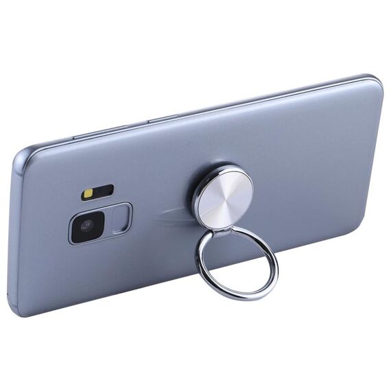 Porta cellulare universale in metallo con motivo CD, Portacellulare universale in metallo modello CD (argento)