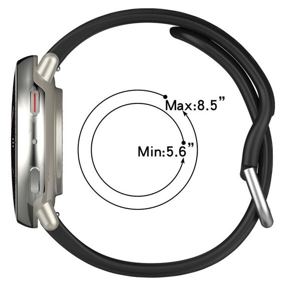 Cinturino sportivo in silicone per Amazfit Active 2 Holes Style 22mm grigio siderale SYA002855901I 6922654257322