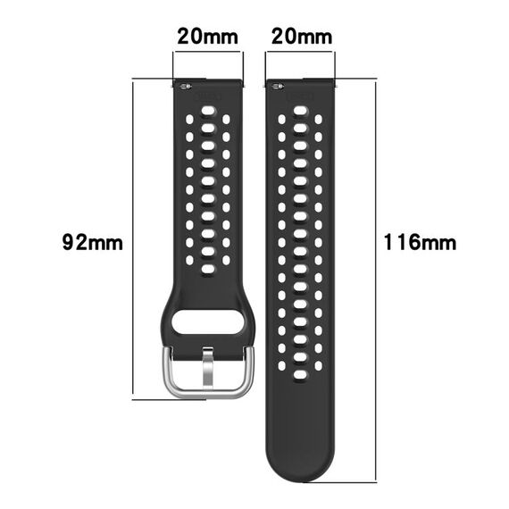 Cinturino sportivo in silicone per Amazfit Active 2 Holes Style 22mm grigio siderale SYA002855901I 6922654257322