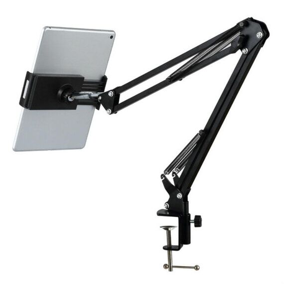 Staffa per clip di supporto per tablet pigro con braccio lungo flessibile girevole a 360 gradi universale
