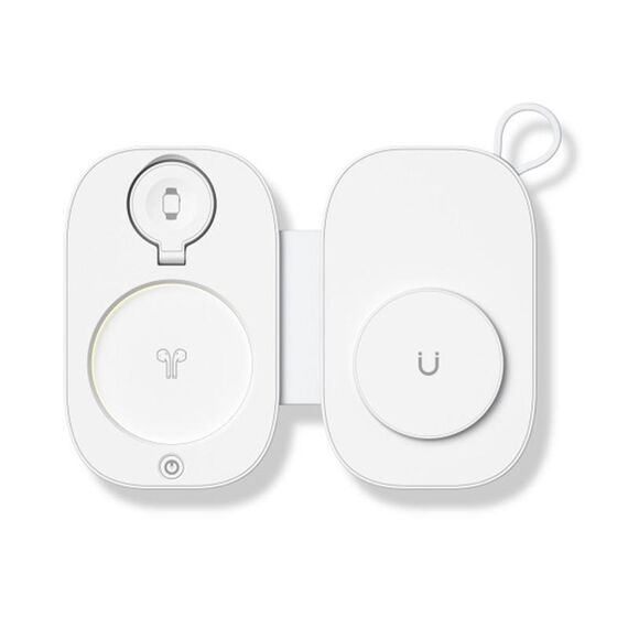 Caricabatterie wireless magnetico pieghevole 3 in 1 T5 per Apple Watch / iPhone / AirPods (bianco)