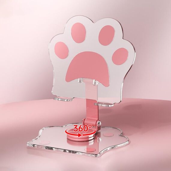 Supporto pigro acrilico portatile pieghevole per artigli di gatto (rosa)