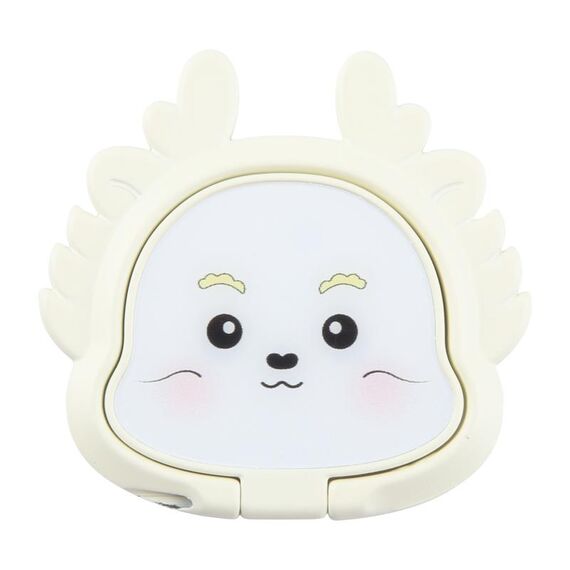Supporto ad anello girevole in metallo per telefono Cartoon Dragon (bianco)