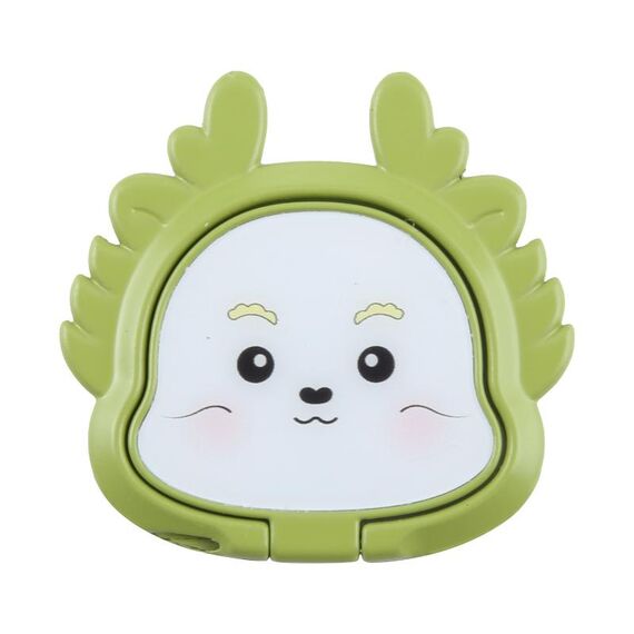 Supporto ad anello girevole in metallo per telefono Cartoon Dragon (verde)