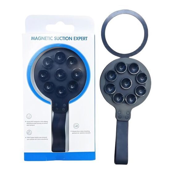 Supporto per telefono con cinturino magnetico in silicone a ventosa (nero)