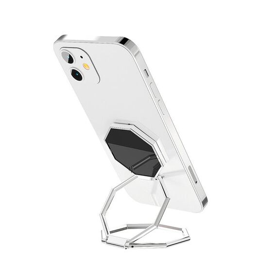 Supporto per il desktop del supporto del telefono cellulare appiccicoso del metallo del metallo 2 PCS (argento)
