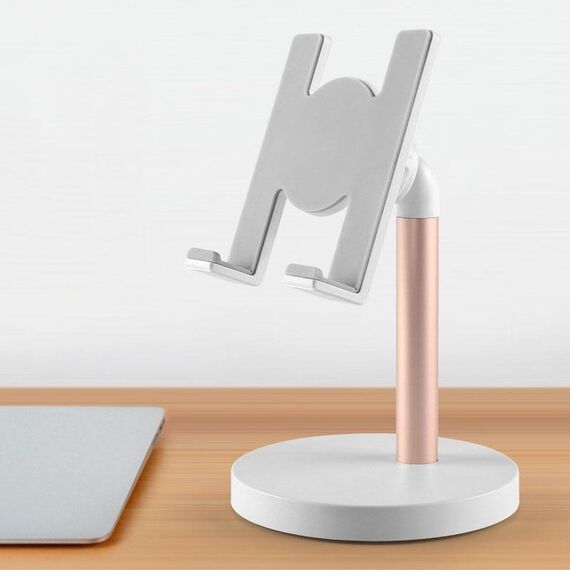 MT-100 Supporto per tablet per telefono cellulare regolabile multi-angolo con colonna a fondo tondo (Champagne)
