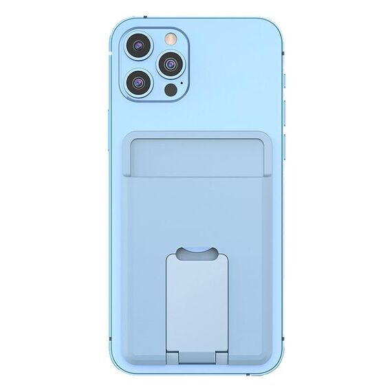 CY133H Portacellulare magnetico in silicone con funzione portacarte (blu picco)