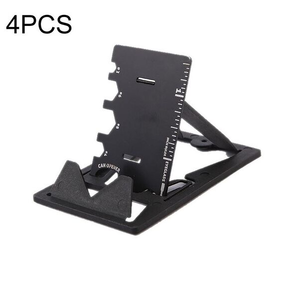 4 pezzi multifunzione pieghevole staffa per telefono cellulare mini strumento EDC apribottiglie (pacchetto Opp)