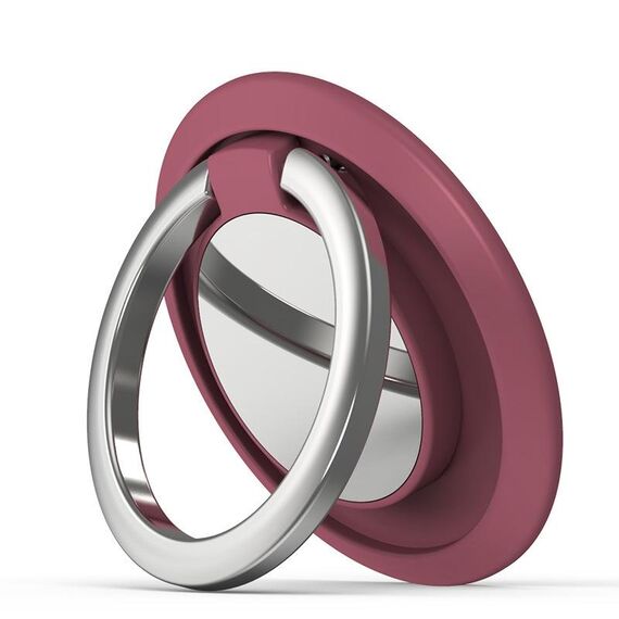 Supporto per telefono cellulare con fibbia ad anello in metallo magnetico da 5 pezzi (rosso biancospino)