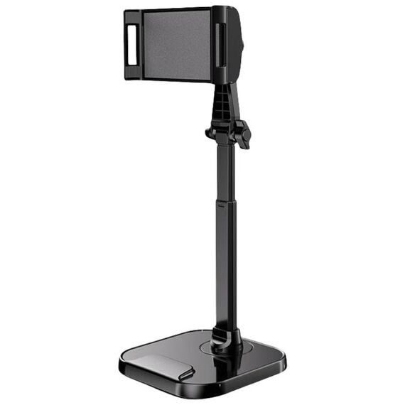 Supporto girevole a doppia posizione per telefono e tablet, base retrattile con peso, supporto da tavolo, specifiche: modello tablet nero