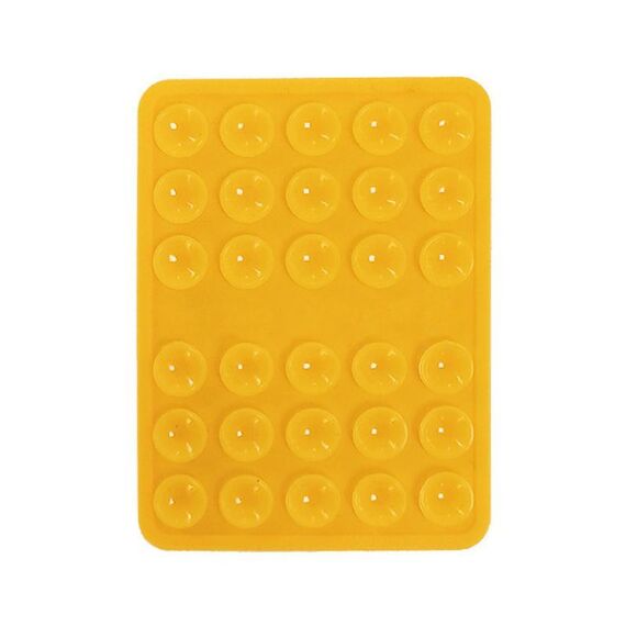 Supporto per telefono cellulare con ventosa in silicone bifacciale saldamente fissato (giallo)
