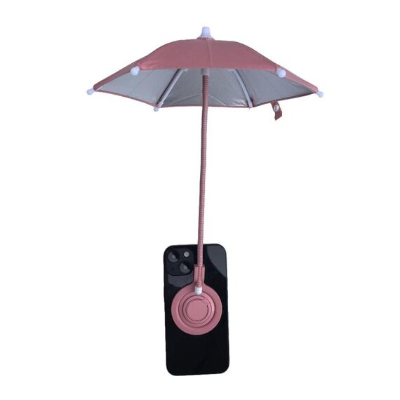 Ombrello magnetico Phon Mini impermeabile parasole con anello per dito (rosa)