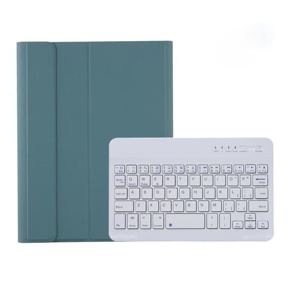 Custodia in pelle Bluetooth A06B Ultra-sottile Bluetooth con slot e supporto per penne per iPad Mini 6 (verde scuro)