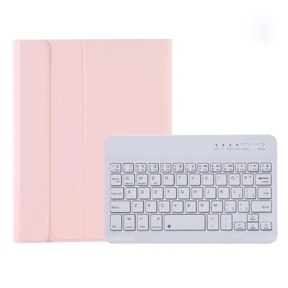 Custodia in pelle Bluetooth Bluetooth A06B ultra-sottile con slot e supporto per penne per iPad Mini 6 (rosa)