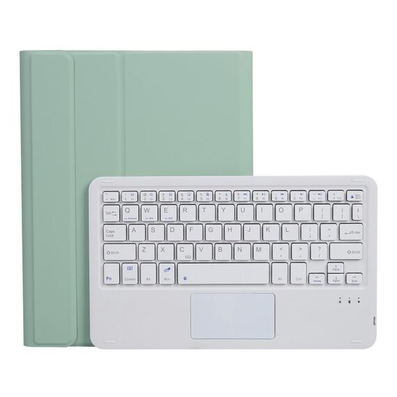 A07B-A Lambskin texture quadrato quadrato tastiera Bluetooth custodia in pelle con controllo touch per iPad 9.7 2018 & 2017 / Pro 9.7 pollici / AIR 2 (verde chiaro)