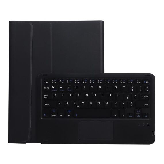 A102B-A Lampskin texture quadrato tastiera tastiera Bluetooth custodia in pelle con controllo touch per iPad Pro 10.5 pollici / 10.2 2021 e 2020 e 2019 / AIR 3 (nero)
