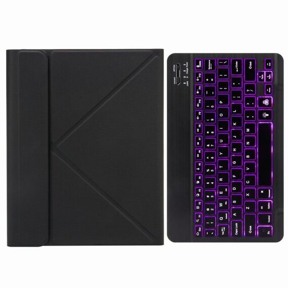 Custodia in pelle Bluetooth Bluetooth monocromatica H-109s con supporto posteriore a tre volte per iPad Pro 11 pollici 2021 e 2020 e 2018 / AIR 2020 10.9 (nero)