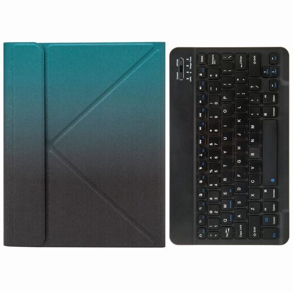 Custodia in pelle da tastiera Bluetooth H-109 con supporto posteriore a tre volte per iPad Pro 11 pollici 2021 e 2020 e 2018 / AIR 2020 10.9 (Dark Night Green)