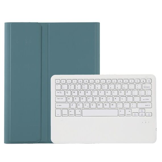 Custodia da tastiera Bluetooth staccabile a colore caramelle A800B con slot a penna per Samsung Galaxy Tab S8+ / S7+ / S7 FE (verde scuro)