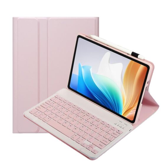 Per OPPO Pad Air2 11,4 pollici OP14 TPU Custodia in pelle ultrasottile staccabile con tastiera Bluetooth (rosa)