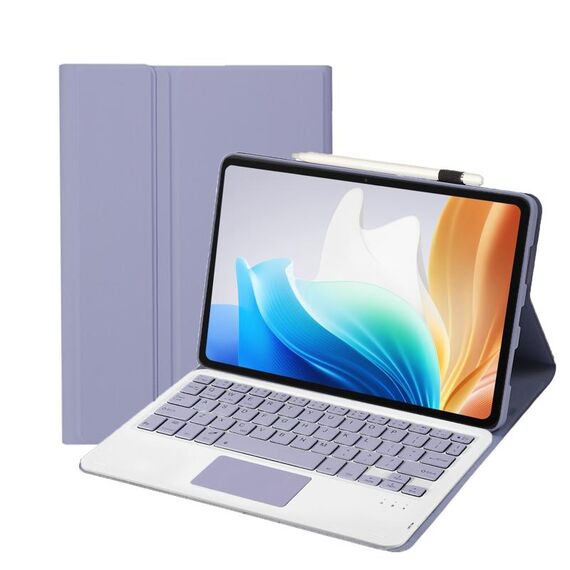 Per OPPO Pad Air2 11,4 pollici OP14-A Custodia in pelle con tastiera Bluetooth staccabile ultrasottile TPU con touchpad (viola)