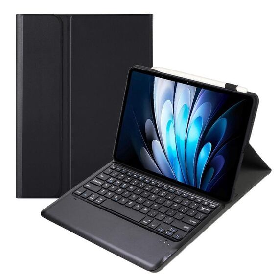 Custodia in pelle TPU con tastiera Bluetooth AV14 per tablet Vivo Pad5 Pro da 13 pollici con supporto (nero)