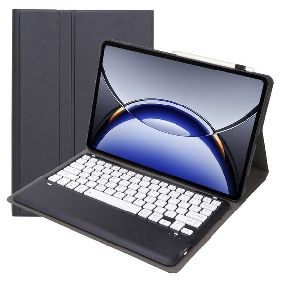 Per OPPO Pad 3 12.1 pollici OP15-A TPU Ultra-sottile staccabile Bluetooth Tastiera Custodia in pelle con touchpad (nero + bianco)