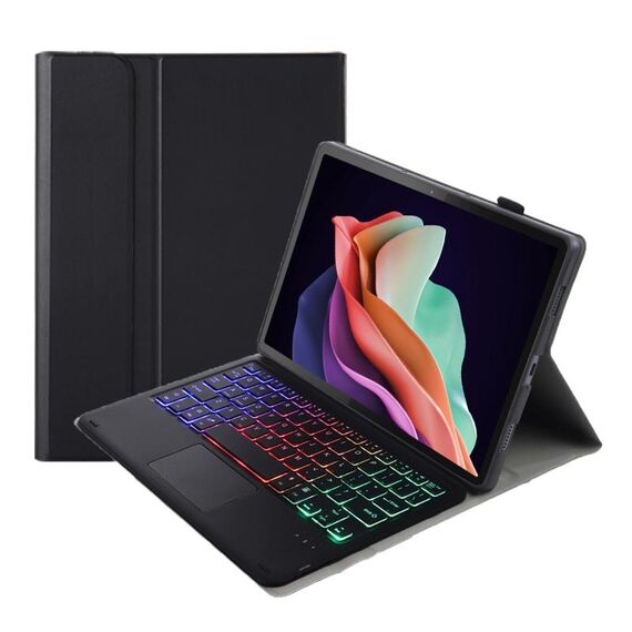 Per Huawei MatePad SE 10.4 AH13-AS Custodia per tablet in pelle con tastiera Bluetooth retroilluminata staccabile ultrasottile con touchpad (nero)