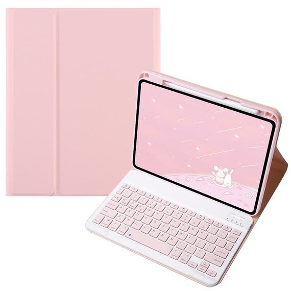 Per Infinix Xpad 11 pollici Candy Color Square Keys Bluetooth Keyboard Custodia in pelle (rosa)