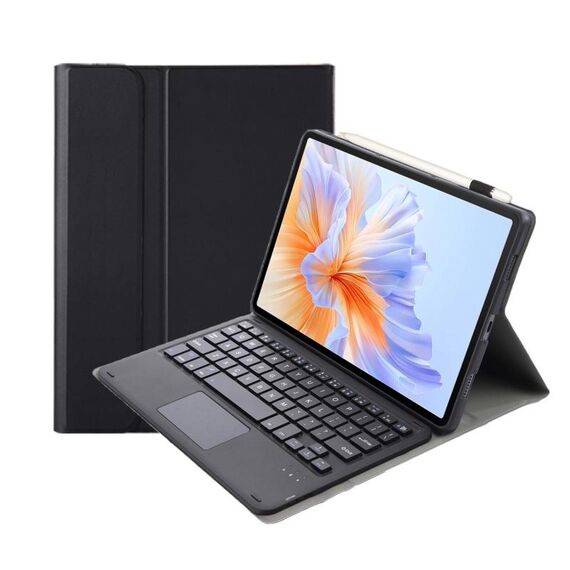 Per Honor Pad V9 AH27-A Custodia per tablet in pelle con tastiera Bluetooth staccabile ultrasottile con touchpad (nero)