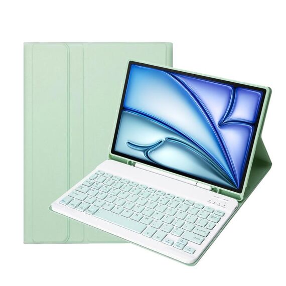 C098B Custodia protettiva per tastiera Bluetooth ultra sottile in ABS rimovibile Candy Colors per iPad Air 4 da 10,9 pollici (2020), con supporto e slot per penna (verde)