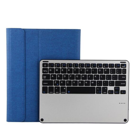 3018 Tastiera staccabile Bluetooth 3.0 in lega di alluminio + custodia in similpelle con struttura in tessuto per iPad Air / Air 2 / iPad Pro da 9,7 pollici, con funzione sleep / water repellent (blu)