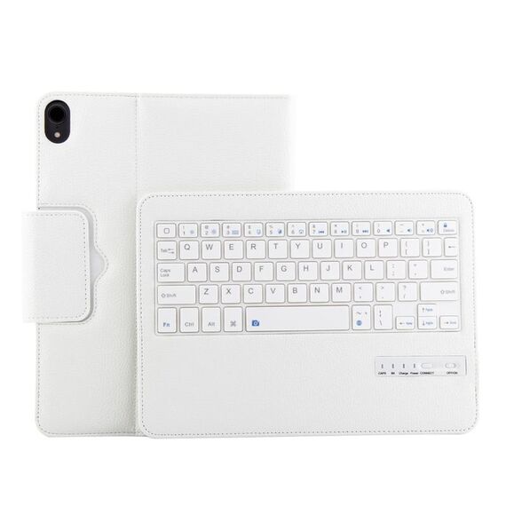 IP011 Tastiera Bluetooth 3.0 rimovibile ABS + Custodia in pelle con texture Litchi per iPad Pro 11 pollici (2018), con funzione di sospensione (bianco)