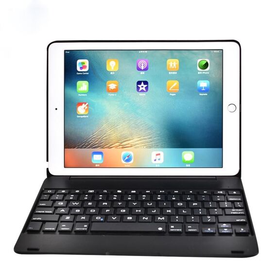 Per iPad Pro 9.7 pollici / iPAD Air 2 Custodia a ribalta orizzontale + tastiera Bluetooth (nera)