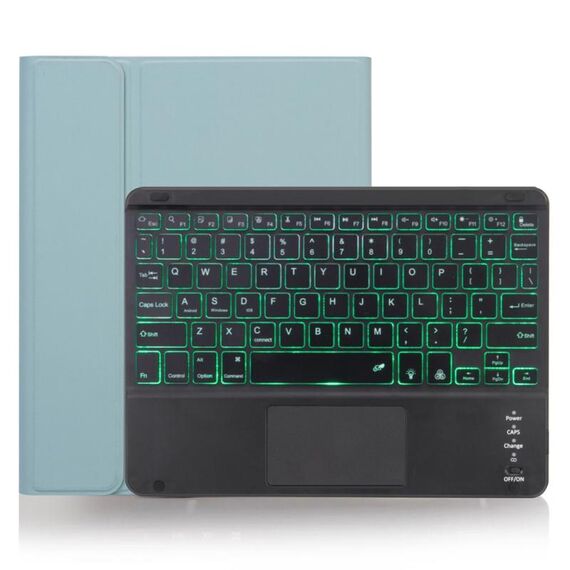 X-11BCS Custodia per tastiera Bluetooth staccabile con texture liscia per iPad Pro da 11 pollici 2020/2018, con touchpad, slot per penna e retroilluminazione (verde)