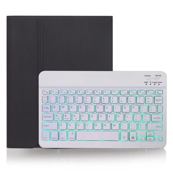 X-11BS Custodia per tastiera Bluetooth staccabile con texture liscia per iPad Pro da 11 pollici 2020/2018, con slot per penna e retroilluminazione (nero)
