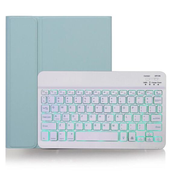 X-11BS Custodia per tastiera Bluetooth staccabile con texture liscia per iPad Pro 11 pollici 2020/2018, con slot per penna e retroilluminazione (verde)