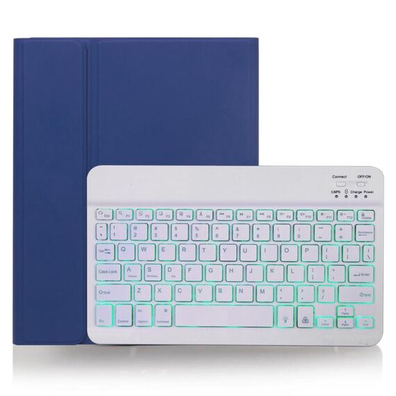 X-11BS Custodia per tastiera Bluetooth staccabile con texture liscia per iPad Pro da 11 pollici 2020/2018, con slot per penna e retroilluminazione (blu)