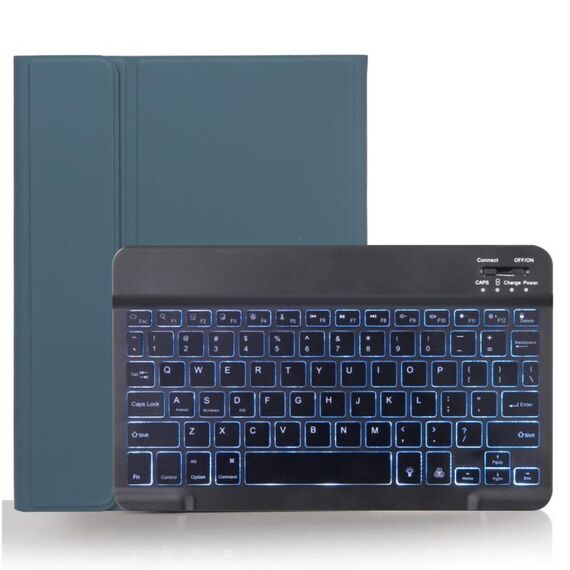 X-11BS Custodia per tastiera Bluetooth staccabile con texture liscia per iPad Pro da 11 pollici 2020/2018, con slot per penna e retroilluminazione (verde scuro)