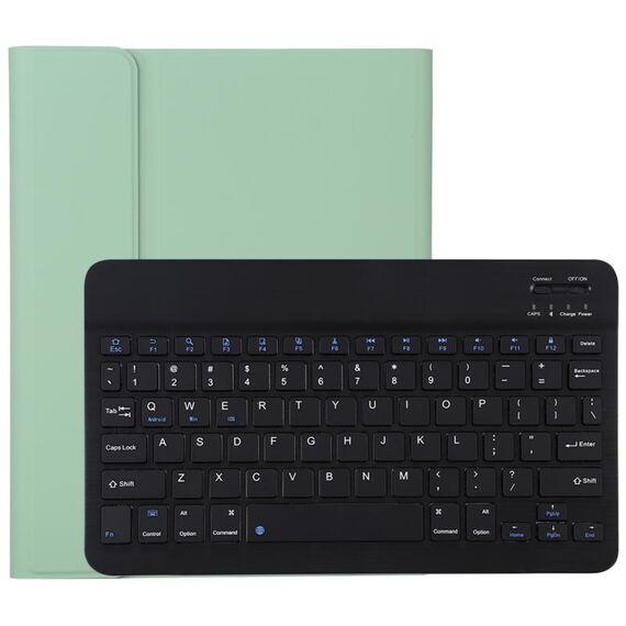 TG11B Tastiera Bluetooth staccabile nera + custodia protettiva in pelle microfibra per iPad Pro da 11 pollici (2020), con slot per penna e supporto (verde)