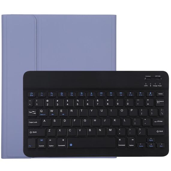 TG11B Tastiera Bluetooth staccabile nera + custodia protettiva in pelle microfibra per iPad Pro da 11 pollici (2020), con slot per penna e supporto (viola)
