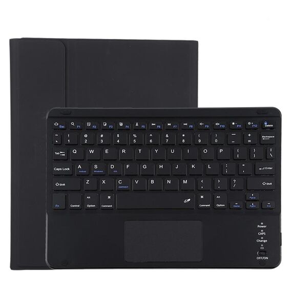 TG11BC Custodia protettiva in pelle microfibra con tastiera nera Bluetooth staccabile per iPad Pro da 11 pollici (2020), con touchpad, slot per penna e supporto (nero)