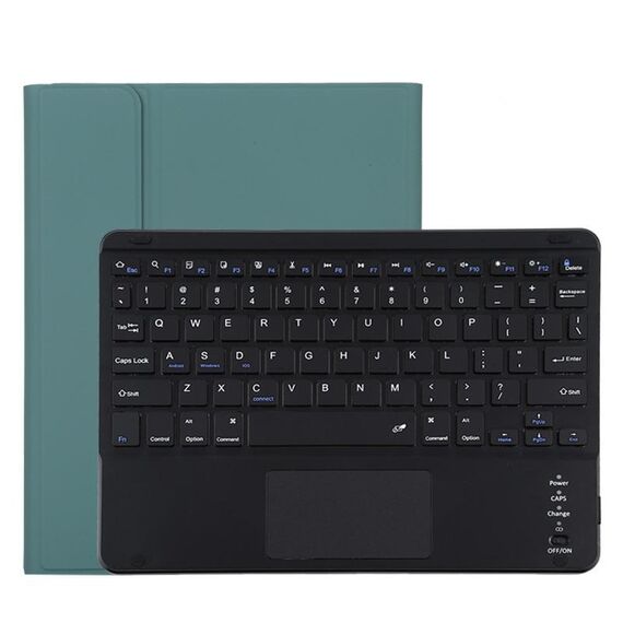 TG11BC Custodia protettiva in pelle microfibra con tastiera nera Bluetooth staccabile per iPad Pro da 11 pollici (2020), con touchpad, slot per penna e supporto (verde scuro)