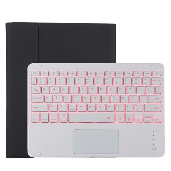 TG11BCS Custodia protettiva in pelle microfibra con tastiera Bluetooth staccabile per iPad Pro da 11 pollici (2020), con retroilluminazione, touchpad, slot per penna e supporto (nero)