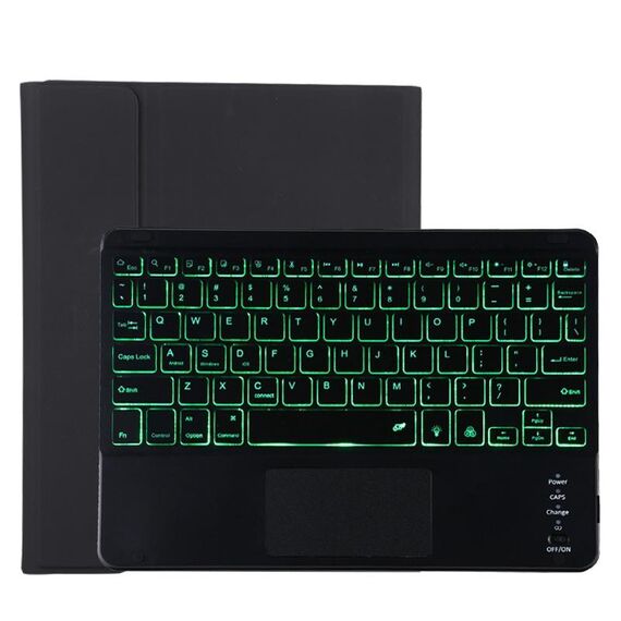 TG11BCS Custodia protettiva in pelle microfibra con tastiera nera Bluetooth rimovibile per iPad Pro da 11 pollici (2020), con retroilluminazione, touchpad, slot per penna e supporto (nero)